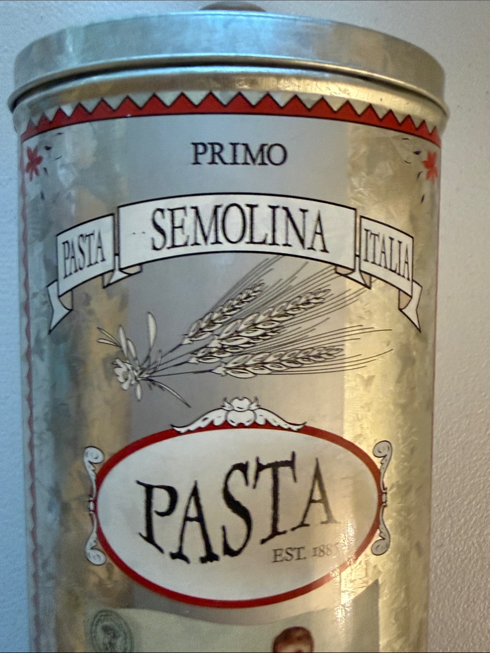Primo Vintage Semolina Pasta Storage Canister - Silver - Picture 4 of 12